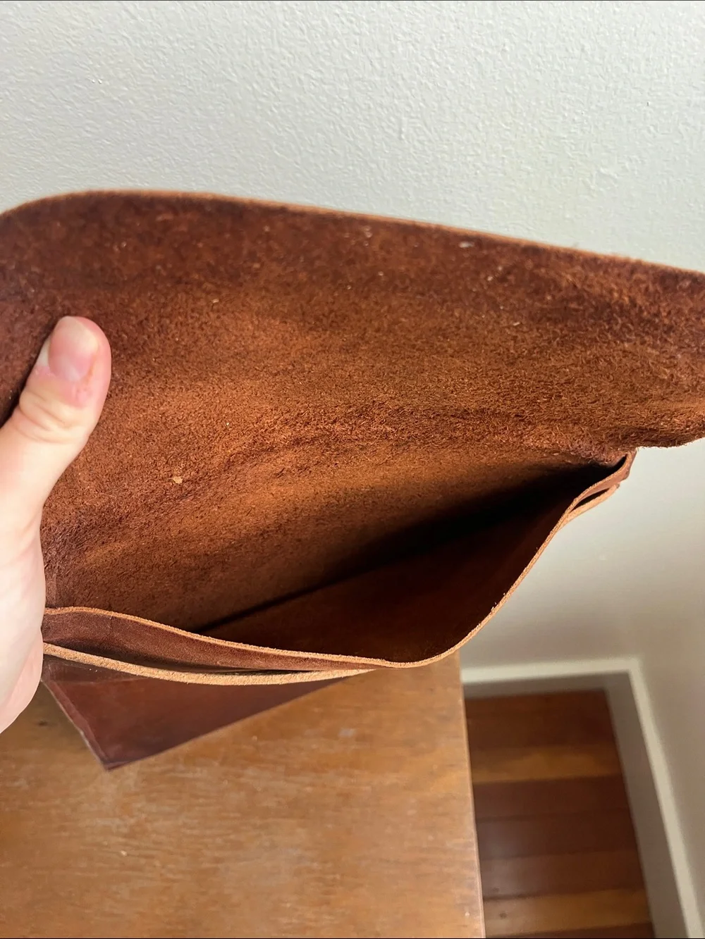 Brown Leather Laptop Sleeve - Welsh Mountain Brand